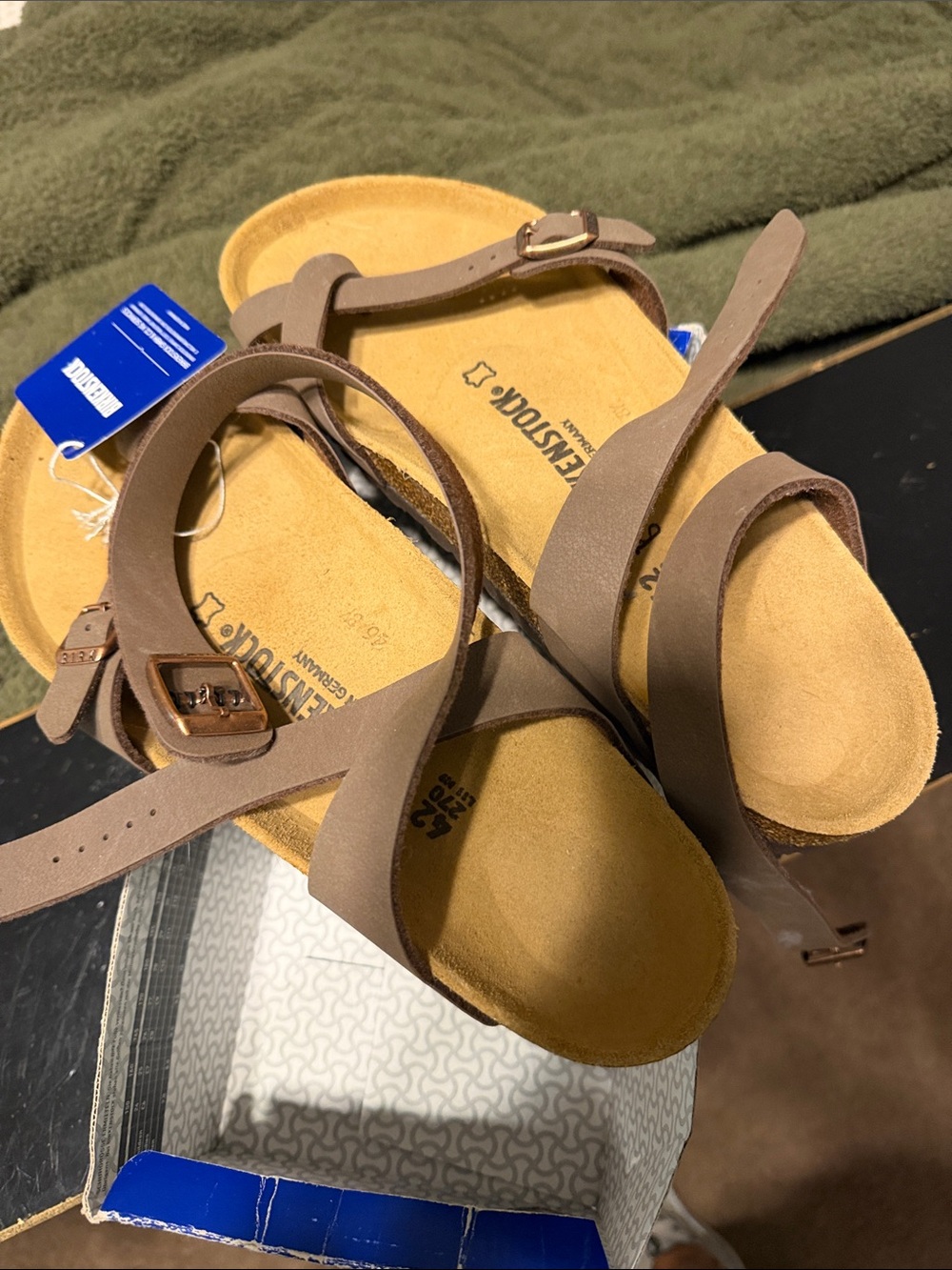 Birkenstock Women's Taupe Strappy Suede Sandals